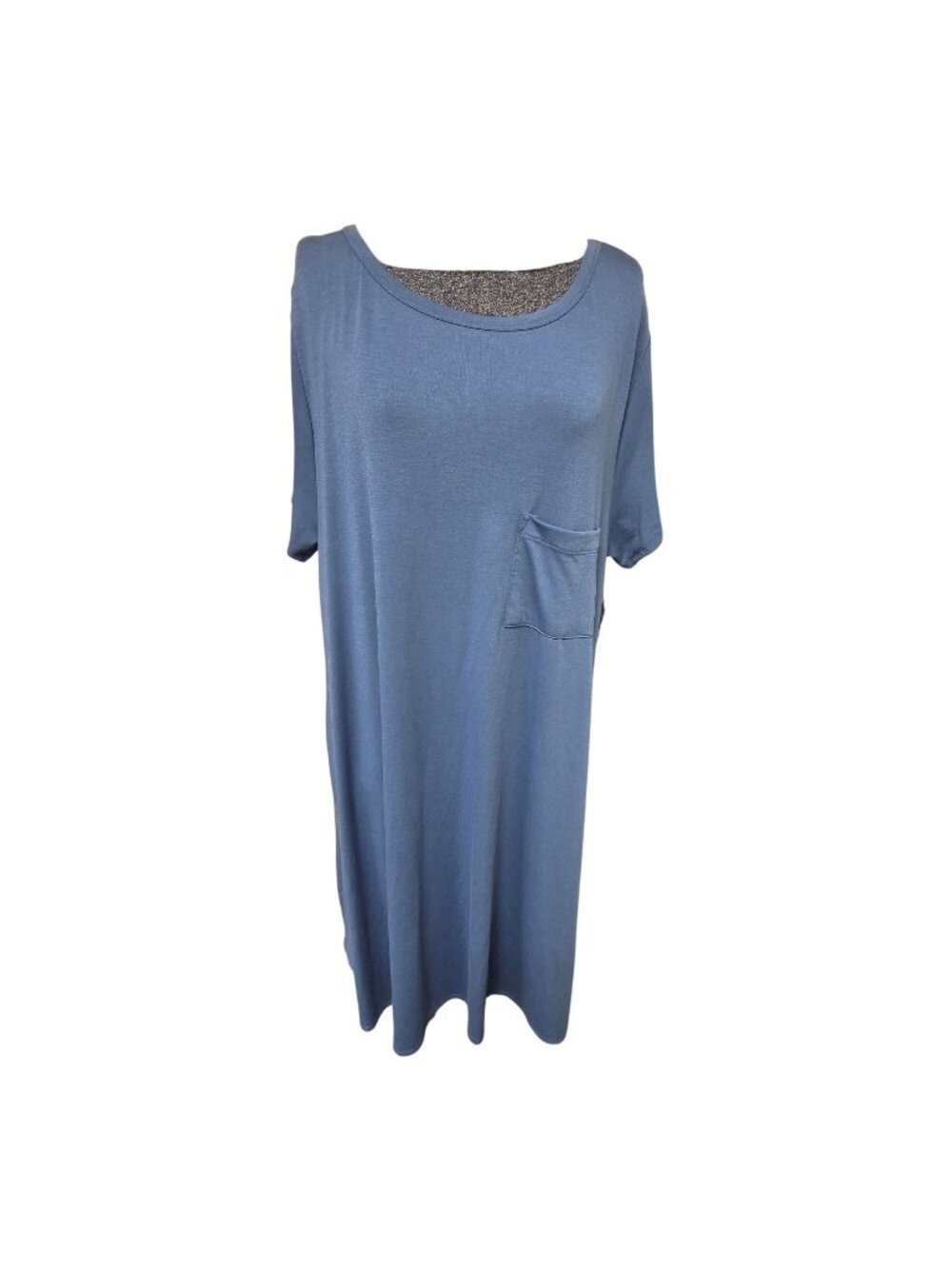 LuLaRoe Carly Blue Short Sleeve Pocket Dress 3XL Polyester Spandex Blend